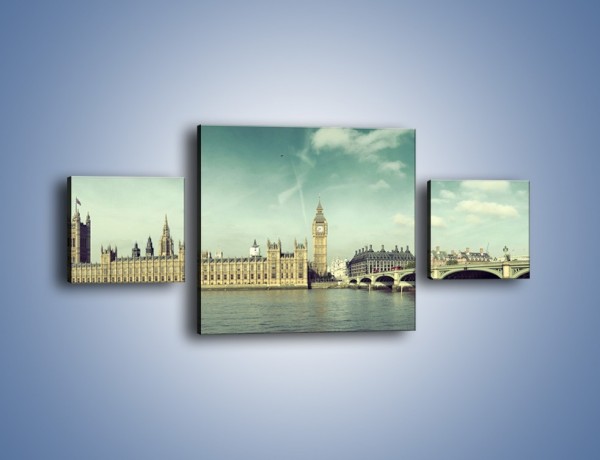 Obraz na płótnie – Panorama Pałacu Westminsterskiego – trzyczęściowy AM758W4
