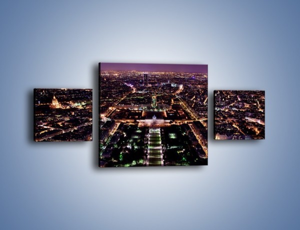 Obraz na płótnie – Panorama Paryża z Wieży Eiffla – trzyczęściowy AM764W4