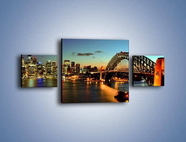 Obraz na płótnie – Panorama Sydney po zmroku – trzyczęściowy AM770W4