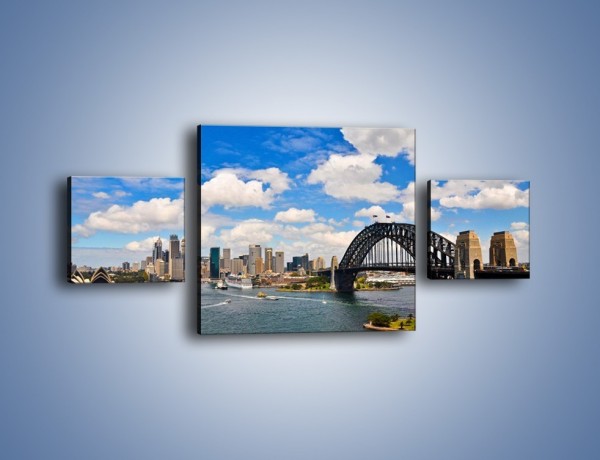 Obraz na płótnie – Panorama Sydney w pochmurny dzień – trzyczęściowy AM784W4