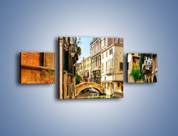 Obraz na płótnie – Romantyczny kanał w Wenecji – trzyczęściowy AM795W4