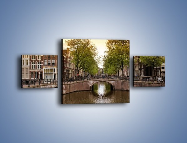 Obraz na płótnie – Amsterdamski kanał – trzyczęściowy AM800W4