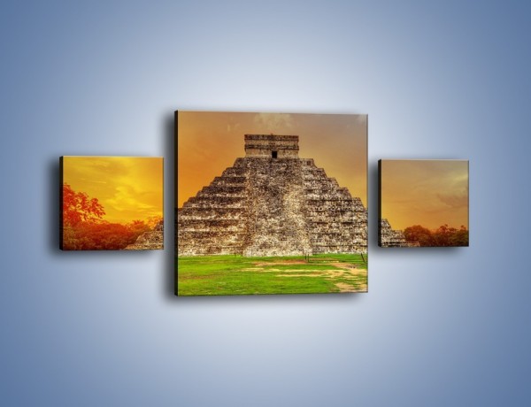 Obraz na płótnie – Piramida Kukulkana w Meksyku – trzyczęściowy AM814W4