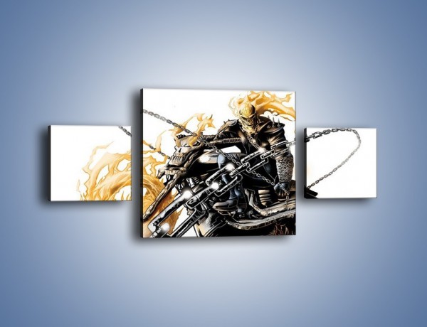 Obraz na płótnie – Mroczna postać na motorze – trzyczęściowy GR167W4