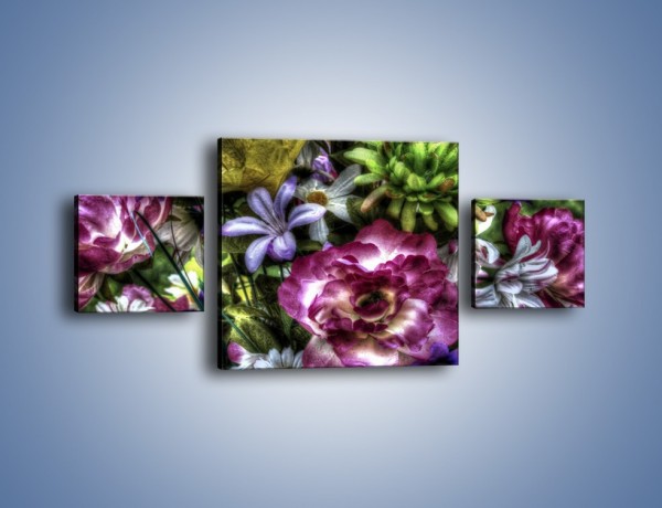 Obraz na płótnie – Kwiaty w różnych odcieniach – trzyczęściowy GR318W4