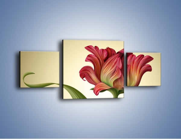 Obraz na płótnie – Malutka biedroneczka i kwiat – trzyczęściowy GR345W4
