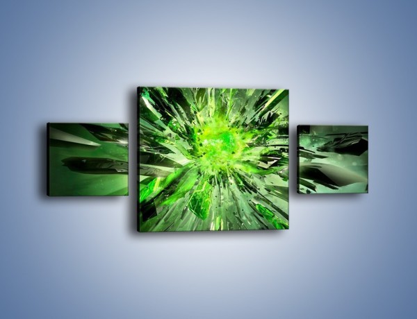 Obraz na płótnie – Ostre kawałki zieleni – trzyczęściowy GR422W4