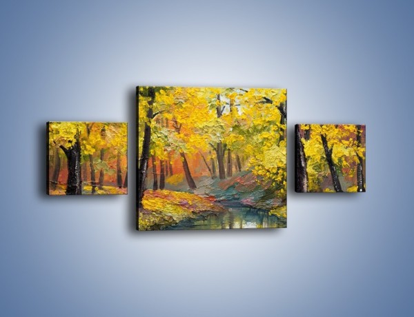 Obraz na płótnie – Jesienną pora w lesie – trzyczęściowy GR434W4