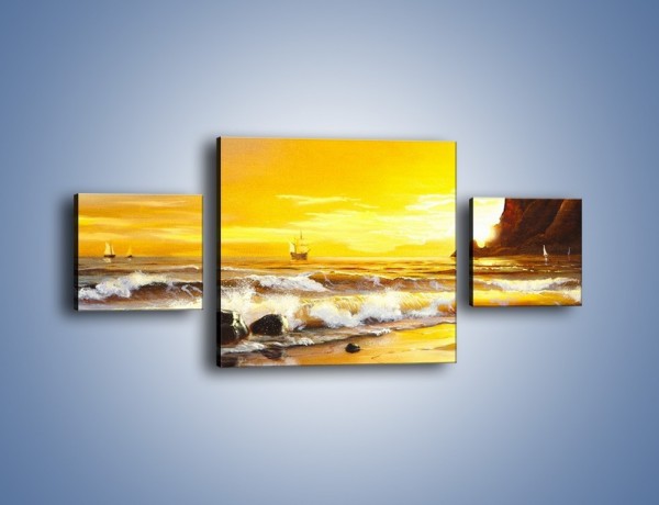 Obraz na płótnie – Morski krajobraz w zachodzącym słońcu – trzyczęściowy GR476W4