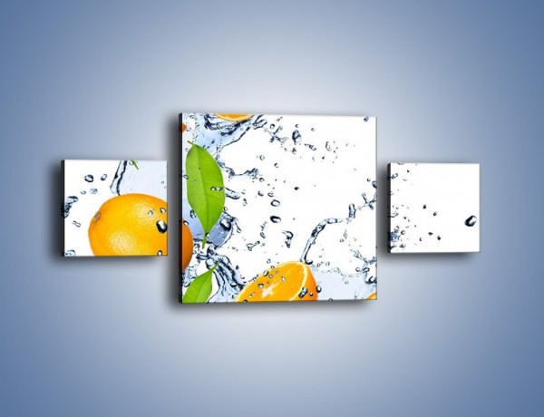 Obraz na płótnie – Orzeźwiające pomarańcze z miętą – trzyczęściowy JN003W4