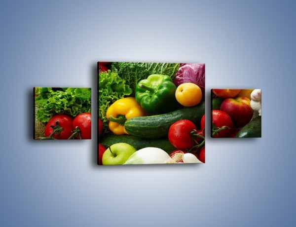 Obraz na płótnie – Mix warzywno-owocowy – trzyczęściowy JN006W4