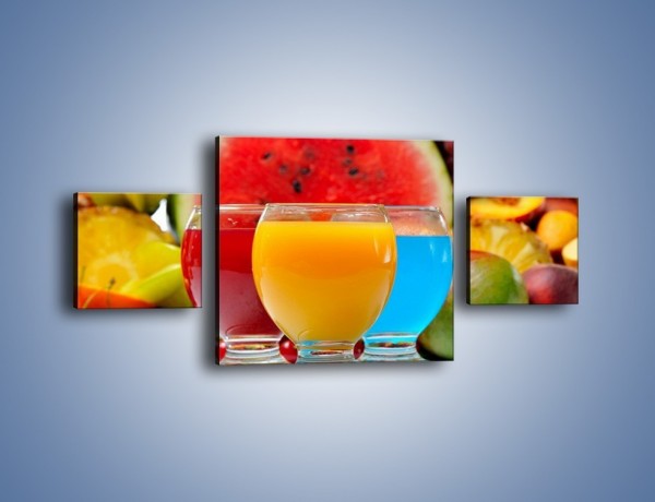 Obraz na płótnie – Kolorowe drineczki z soczystych owoców – trzyczęściowy JN029W4