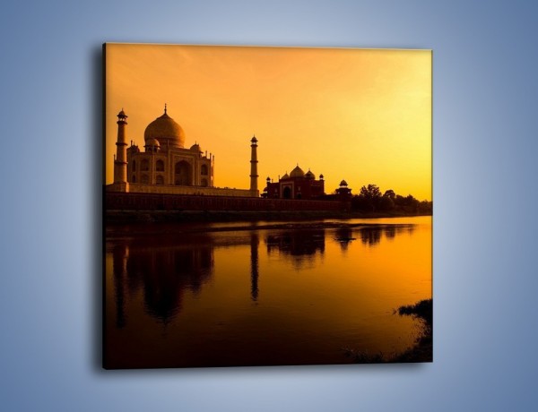 Obraz na płótnie – Taj Mahal o zachodzie słońca – jednoczęściowy kwadratowy AM075