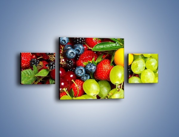 Obraz na płótnie – Wymieszane kolorowe owoce – trzyczęściowy JN037W4