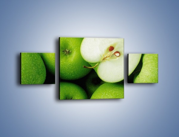 Obraz na płótnie – Zielone jabłuszka – trzyczęściowy JN039W4