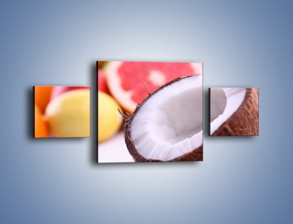 Obraz na płótnie – Kokosowo-owocowy mix – trzyczęściowy JN042W4