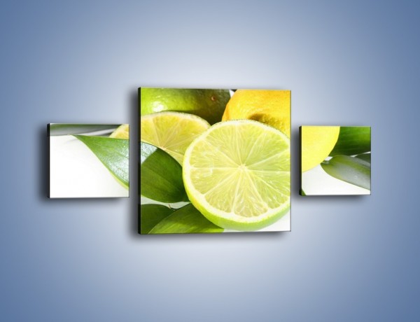 Obraz na płótnie – Mix cytrynowo-limonkowy – trzyczęściowy JN058W4