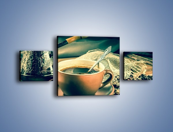 Obraz na płótnie – Czarna kawa arabica – trzyczęściowy JN064W4