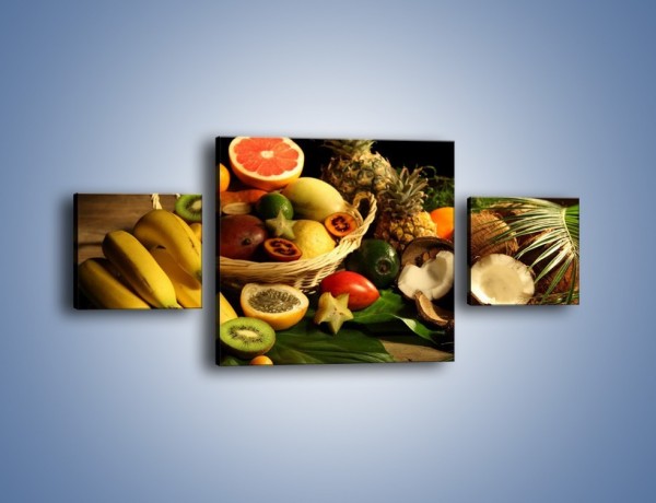 Obraz na płótnie – Kosz egzotycznych owoców – trzyczęściowy JN074W4