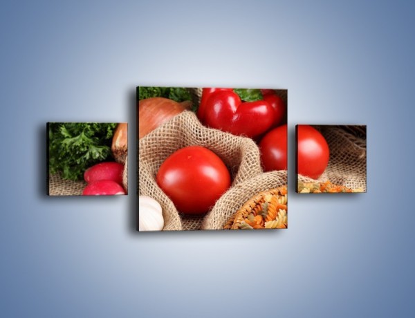 Obraz na płótnie – Makaron z warzywami – trzyczęściowy JN076W4
