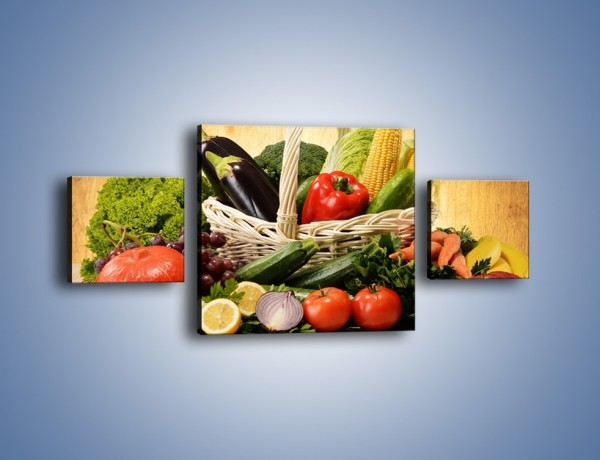 Obraz na płótnie – Kosz pełen warzywnych witamin – trzyczęściowy JN081W4