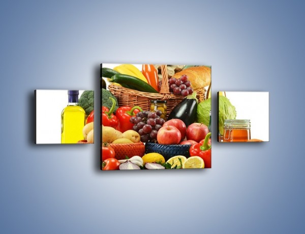 Obraz na płótnie – Kuchenne produkty na stole – trzyczęściowy JN205W4