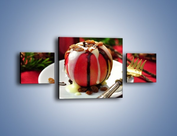 Obraz na płótnie – Jabłko w czekoladzie – trzyczęściowy JN255W4