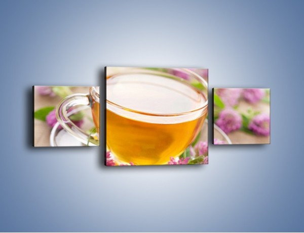 Obraz na płótnie – Herbata z kwiatami – trzyczęściowy JN283W4