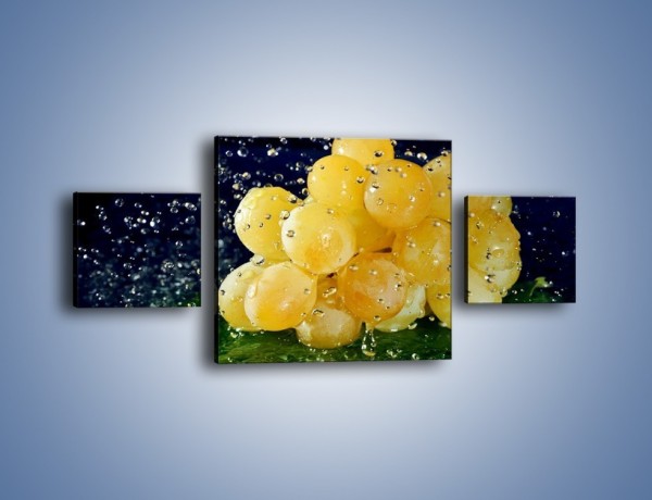 Obraz na płótnie – Słodkie winogrona z miętą – trzyczęściowy JN286W4