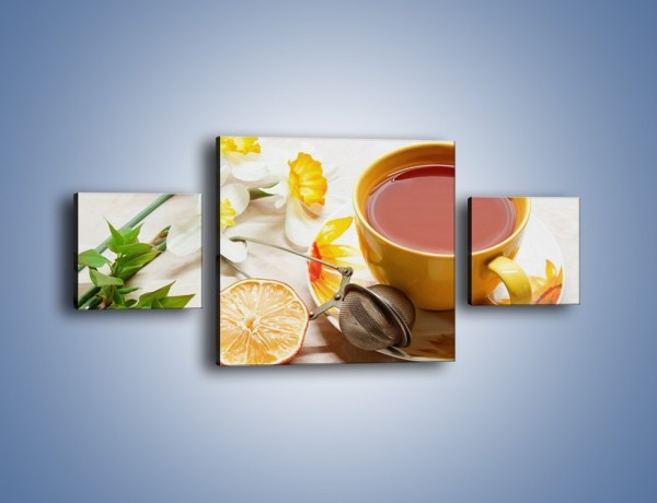 Obraz na płótnie – Herbata wśród żonkili – trzyczęściowy JN288W4