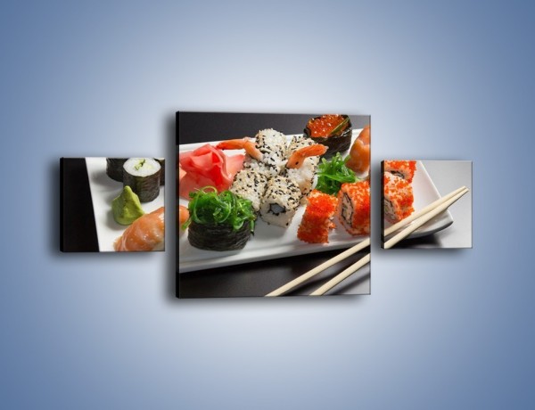 Obraz na płótnie – Kuchnia azjatycka na półmisku – trzyczęściowy JN295W4