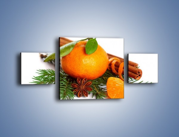 Obraz na płótnie – Pomarańcza na święta – trzyczęściowy JN306W4
