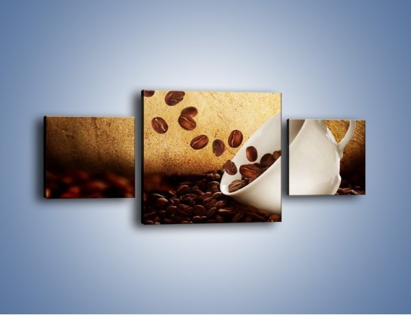 Obraz na płótnie – Rozsypane ziarna kawy – trzyczęściowy JN346W4