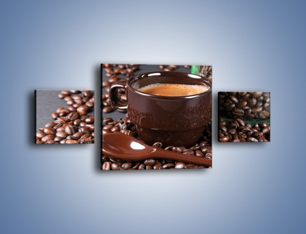 Obraz na płótnie – Kawa w ciemnej filiżance – trzyczęściowy JN348W4