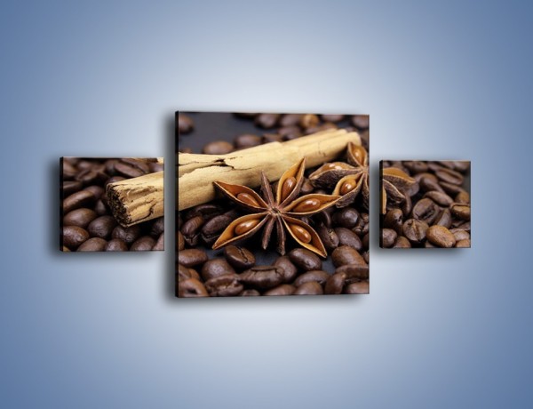 Obraz na płótnie – Ziarna kawy z goździkami – trzyczęściowy JN351W4