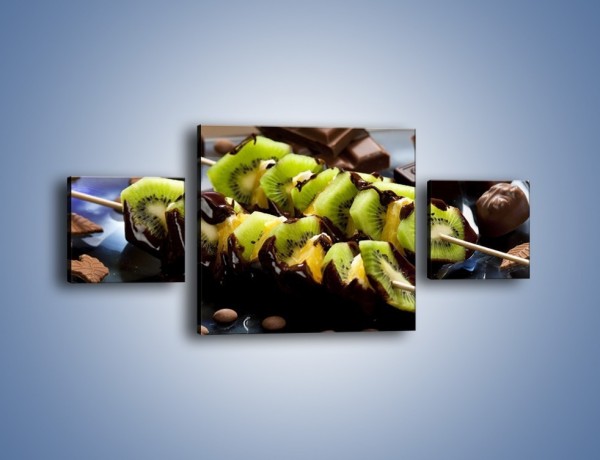 Obraz na płótnie – Owocowe szaszłyki dla dzieci – trzyczęściowy JN352W4