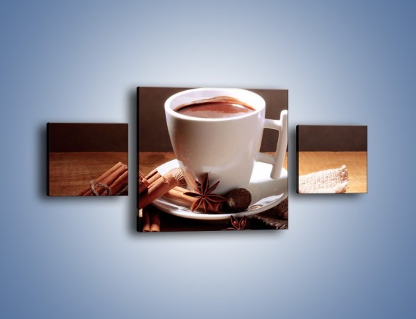 Obraz na płótnie – Gorąca czekolada z cynamonem – trzyczęściowy JN362W4