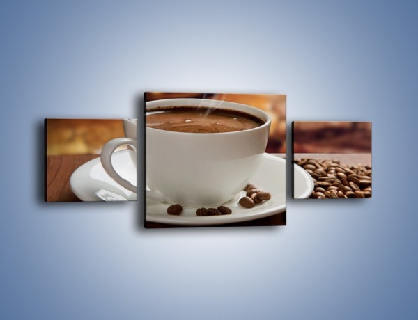 Obraz na płótnie – Kawa przy kominku – trzyczęściowy JN385W4
