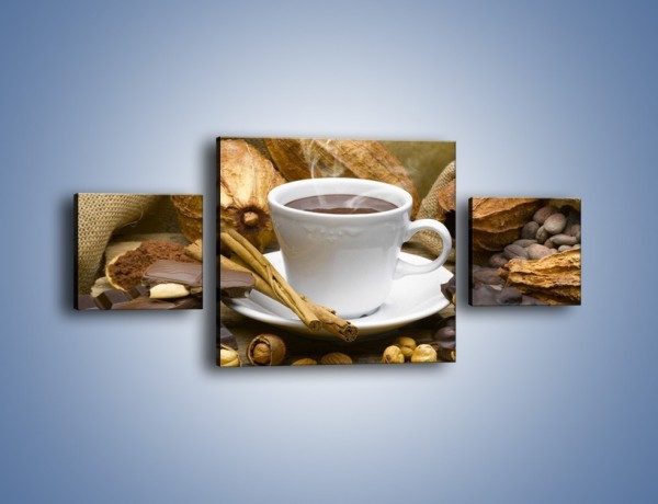 Obraz na płótnie – Kawa z orzechami i czekolada – trzyczęściowy JN387W4