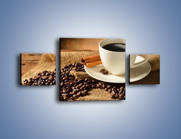 Obraz na płótnie – Kawa w białej filiżance – trzyczęściowy JN406W4