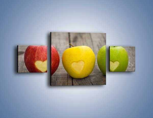Obraz na płótnie – Miłość do jabłek – trzyczęściowy JN410W4