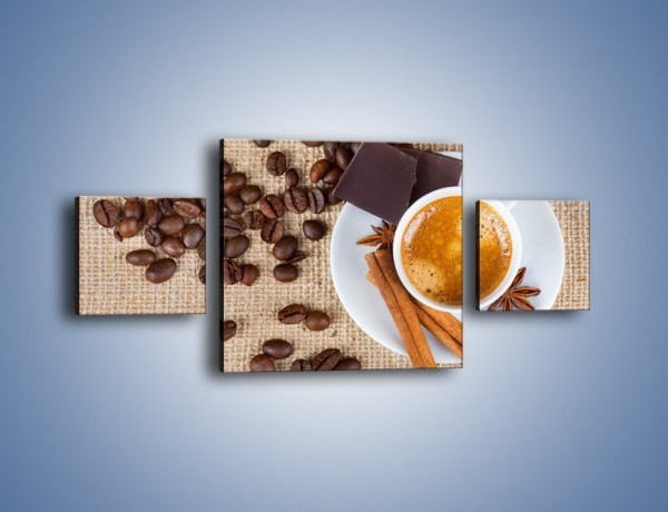 Obraz na płótnie – Kawa i czekolada – trzyczęściowy JN420W4