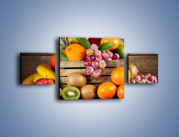 Obraz na płótnie – Skrzynia wypełniona owocami – trzyczęściowy JN424W4