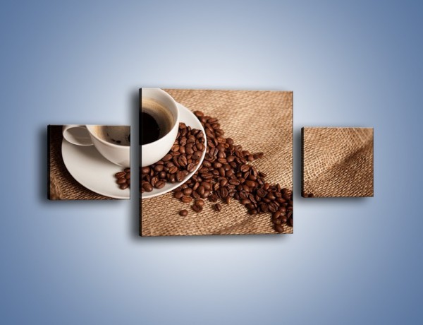 Obraz na płótnie – Kawa na białym spodku – trzyczęściowy JN430W4