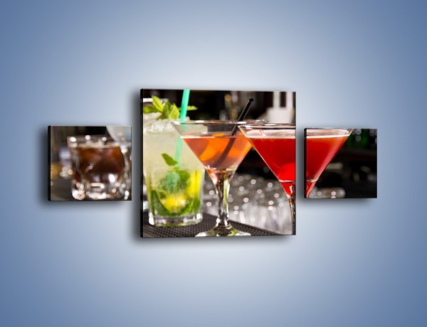 Obraz na płótnie – Drinki na barze – trzyczęściowy JN432W4