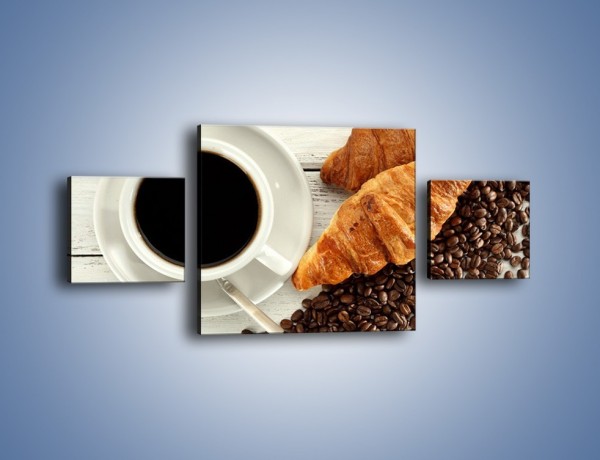 Obraz na płótnie – Kawa na białym stole – trzyczęściowy JN462W4