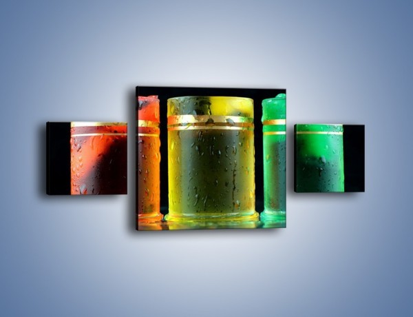 Obraz na płótnie – Drinki w wybranych kolorach – trzyczęściowy JN465W4
