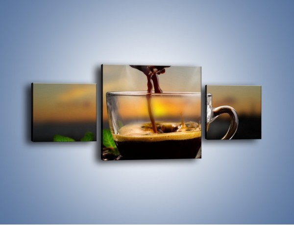 Obraz na płótnie – Łyżeczka gorącej kawy – trzyczęściowy JN467W4