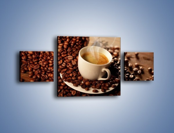 Obraz na płótnie – Zatopione ziarna kawy – trzyczęściowy JN477W4