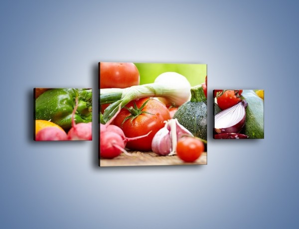 Obraz na płótnie – Warzywne kombinacje na stole – trzyczęściowy JN481W4